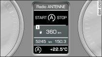 Instrument cluster with driver information system: Engine switched off (stop phase)